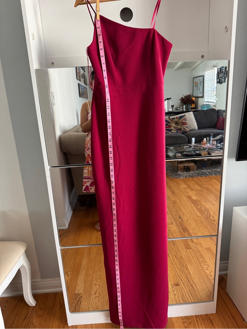 ADRIAN MATTOX Women's Fuchsia Asymmetrical Slip Dress XS - Picture 7 of 8